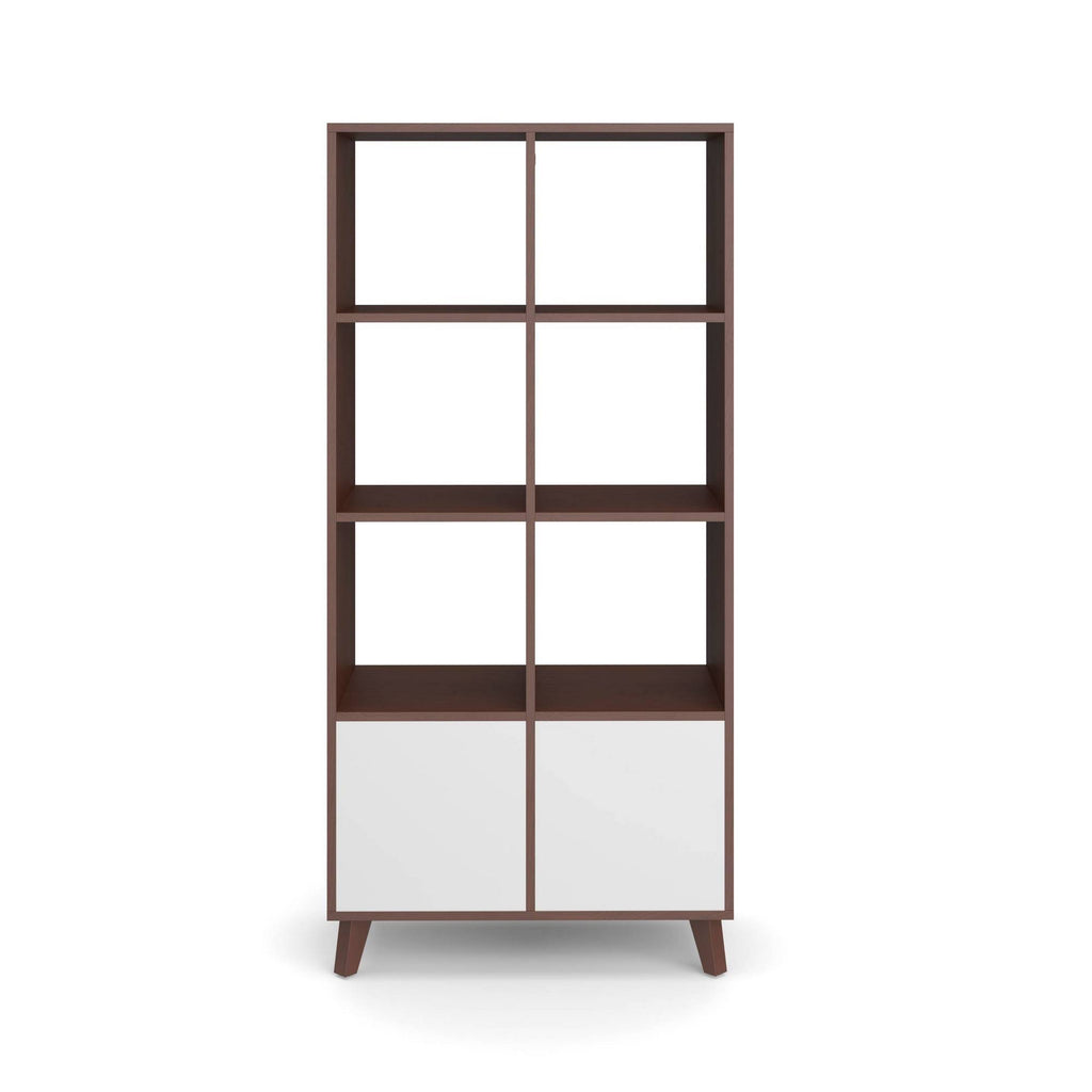 Walnut Cube Bookcase with Real Wood Feet T37177