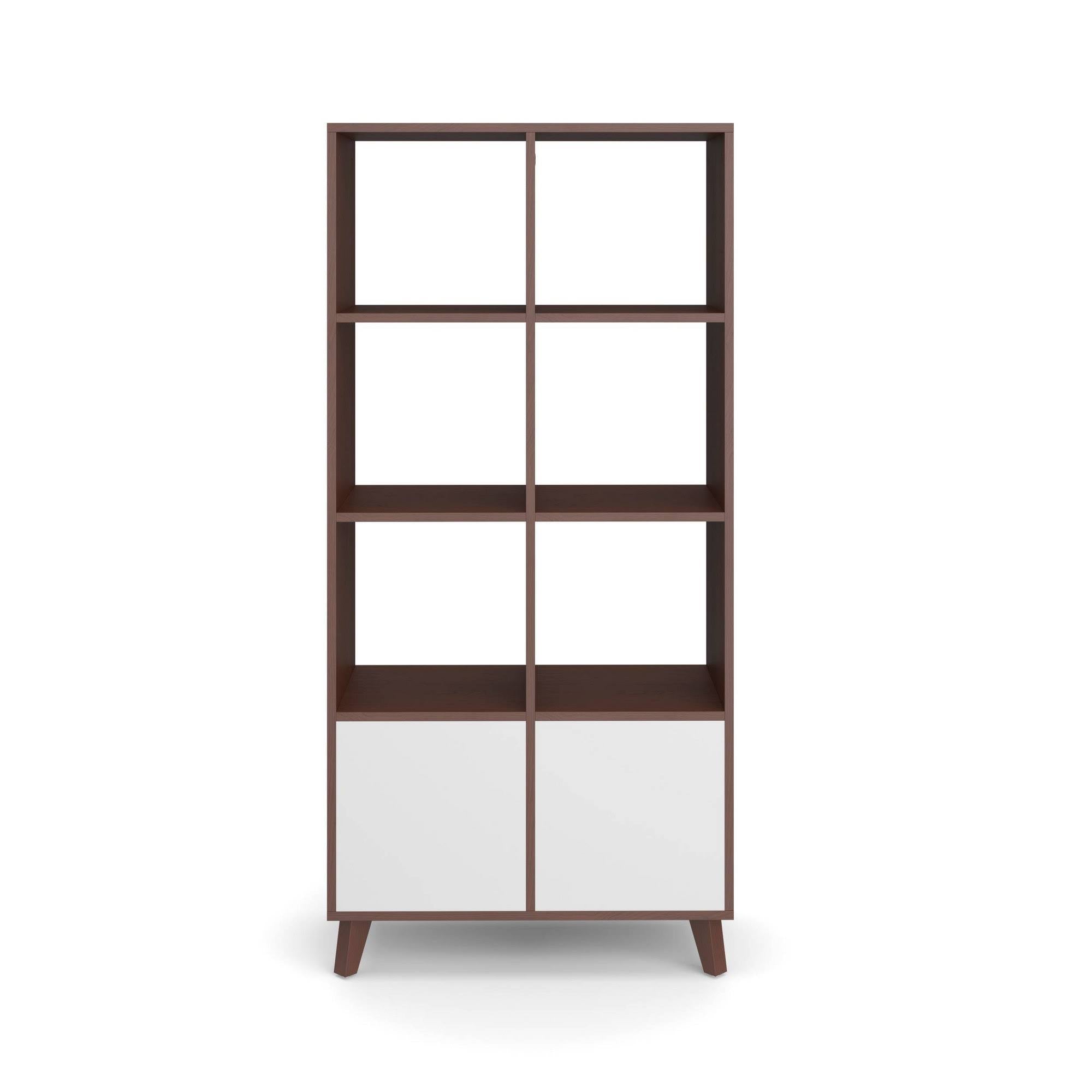 Walnut Cube Bookcase with Real Wood Feet T37177
