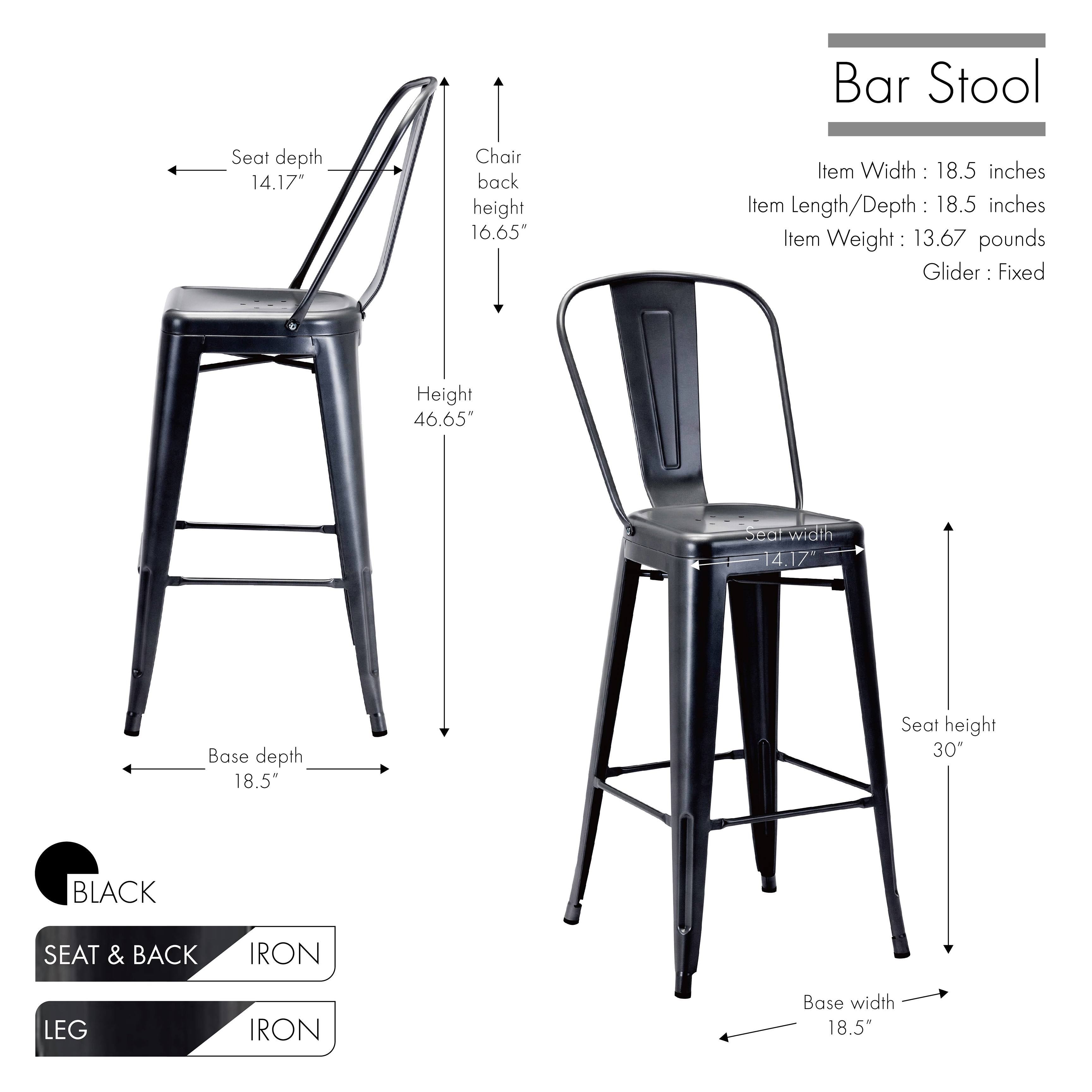 White Metal Bar Stools (Set of 4) L717