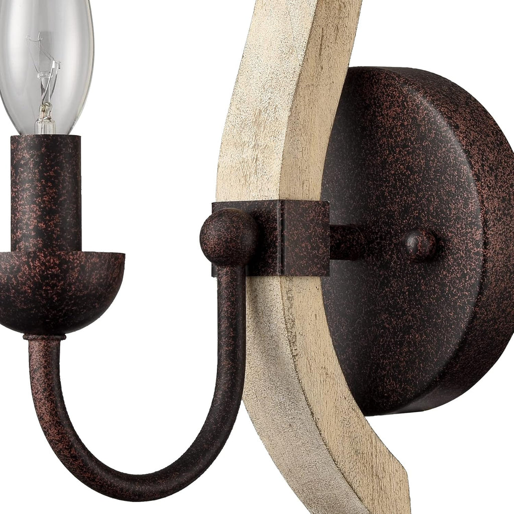 Farmhouse Wooden Wall Sconces Set of Two F1978