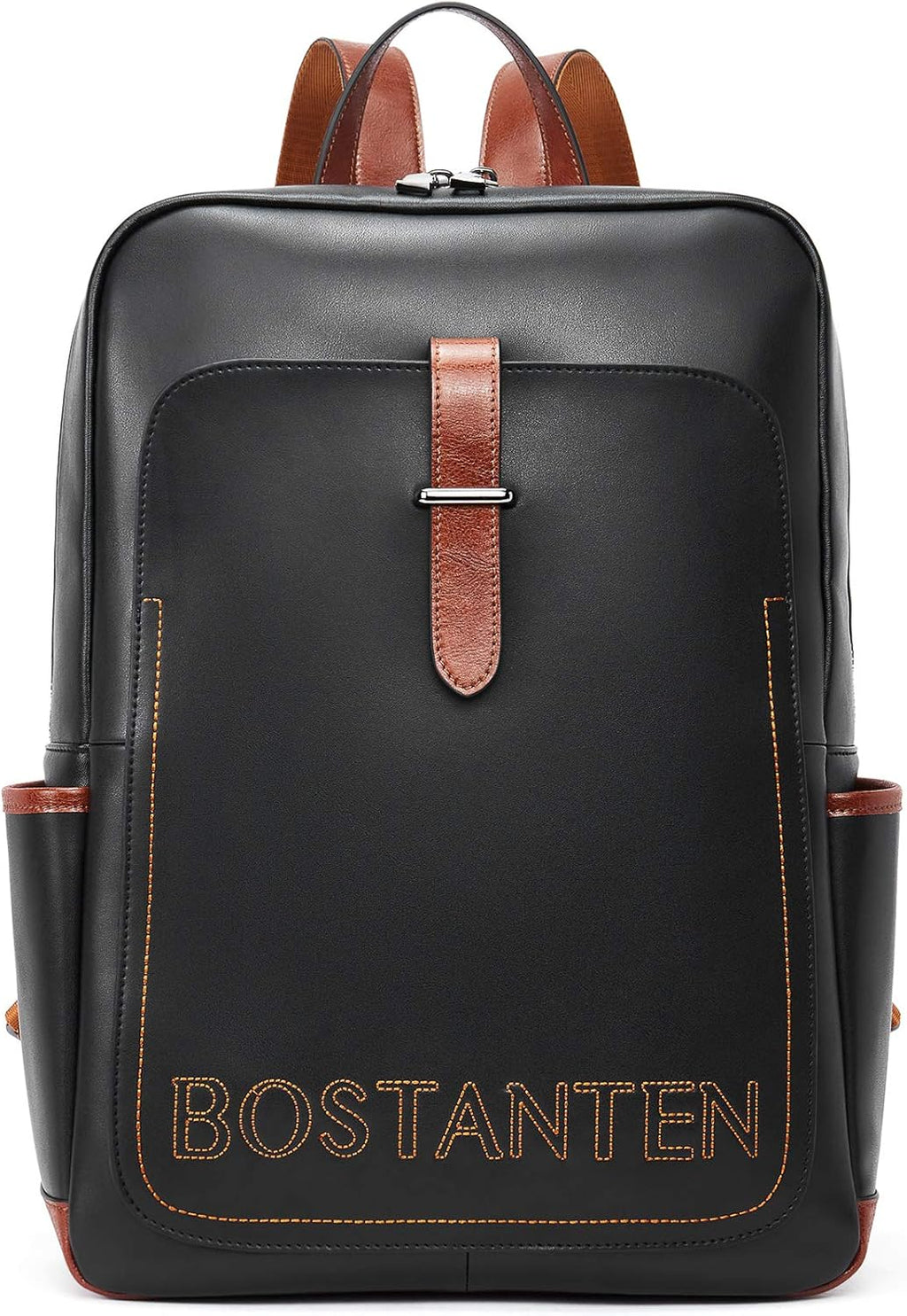 Black Leather Laptop Backpack 15.6 inch B4208