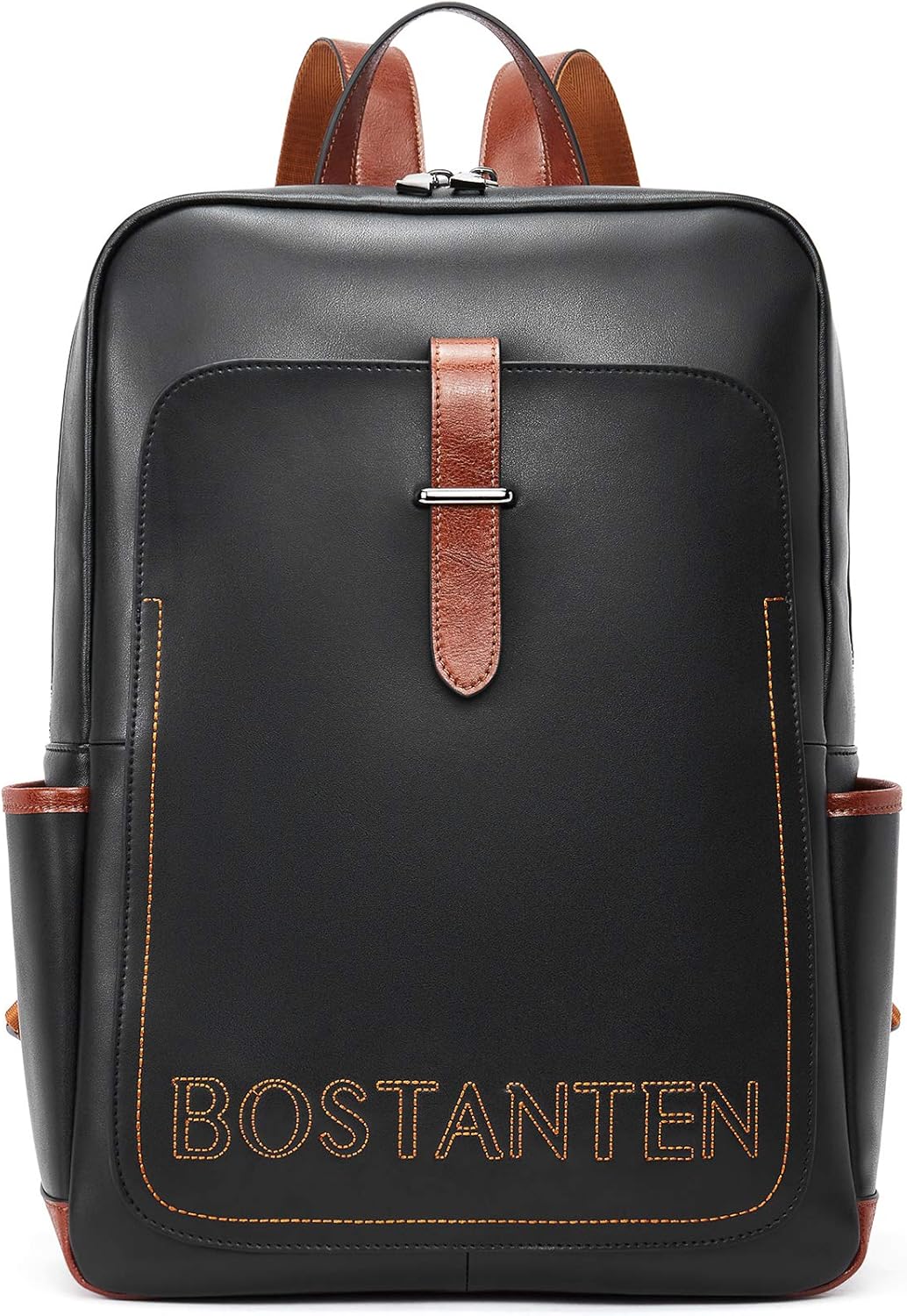 Black Leather Laptop Backpack 15.6 inch B4208