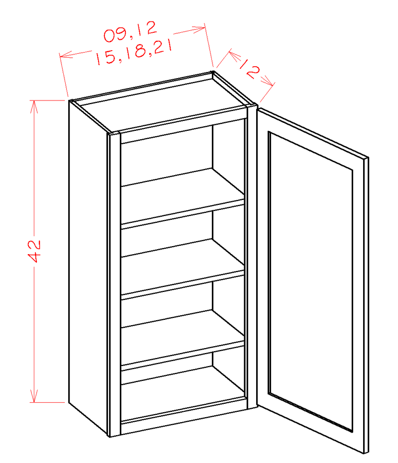 Antique White 1 Door 3 Shelves Wall Cabinet High-Density Fiberboard L70940