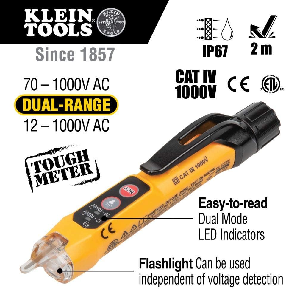 Non-Contact Voltage Tester Digital Multimeter Receptacle Tester with Carrying Case O50533