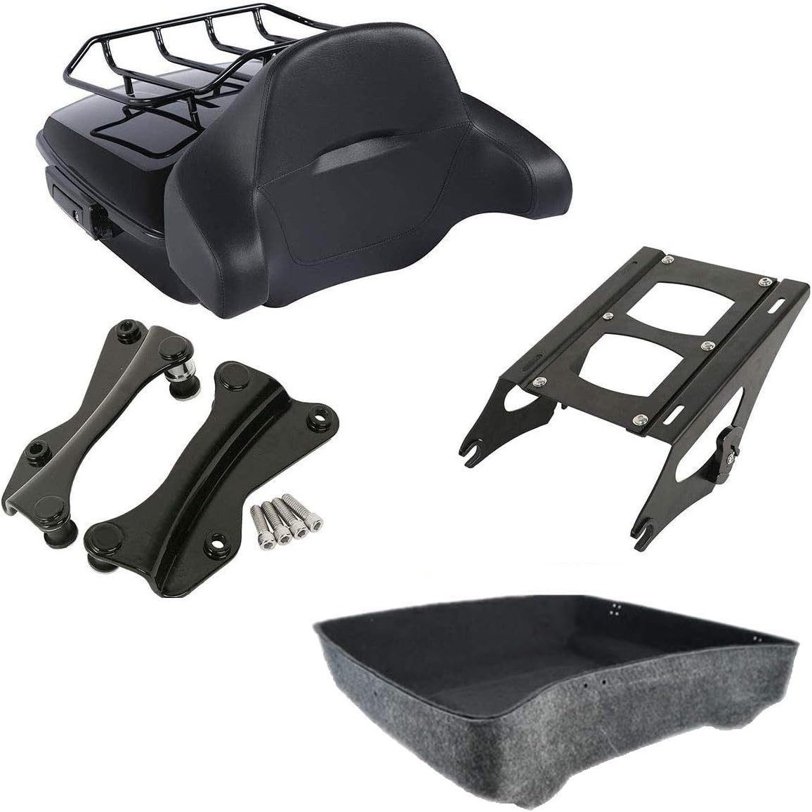 10.7" Tour Pack Trunk with Backrest Pad Mounting Rack J829759
