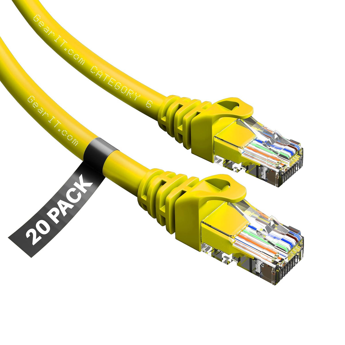 Cat6 Ethernet Cable 0.5 ft Yellow (50-Pack) R343255