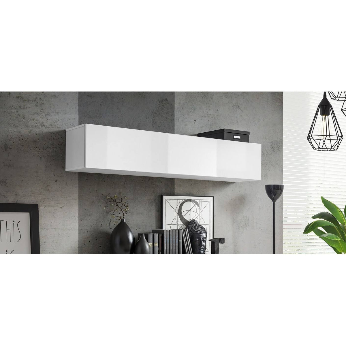 White Wall-Mounted Shelf Cabinet A82283