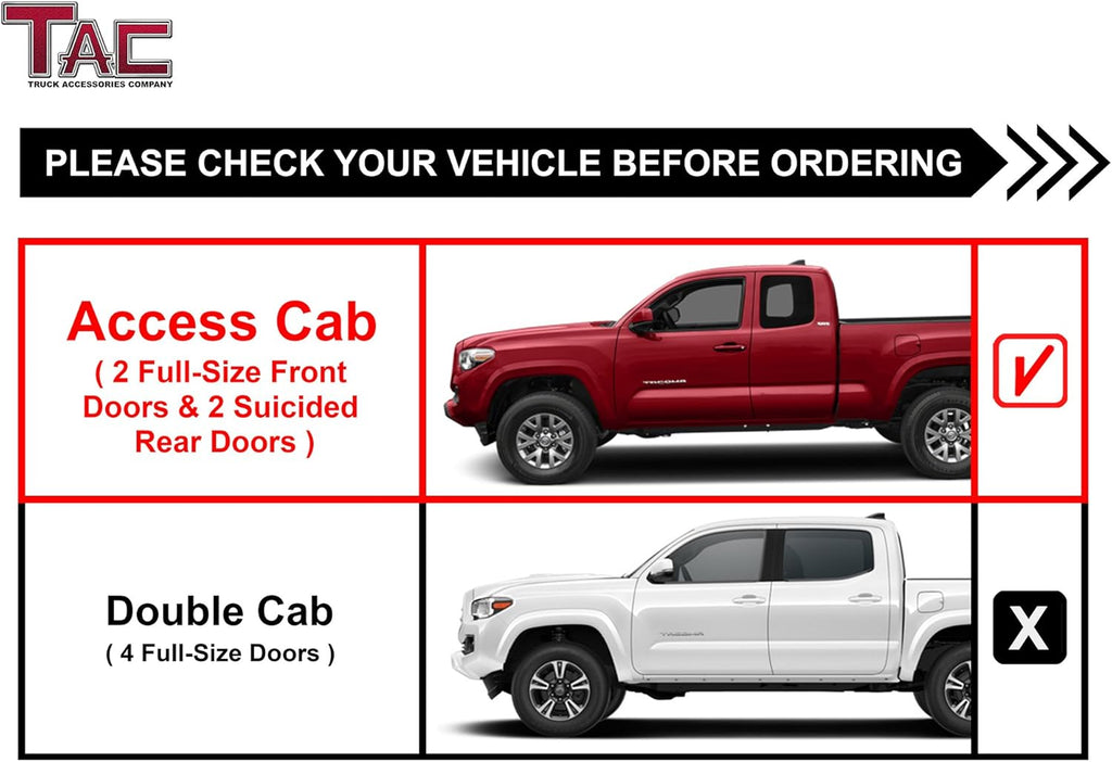 Black Oval Side Bars Nerf Bars Step Rails for Toyota Tacoma Access Cab E64989