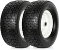 16x6.50-8 Flat Free Lawn Tires with Rim, Set of 2 R96496