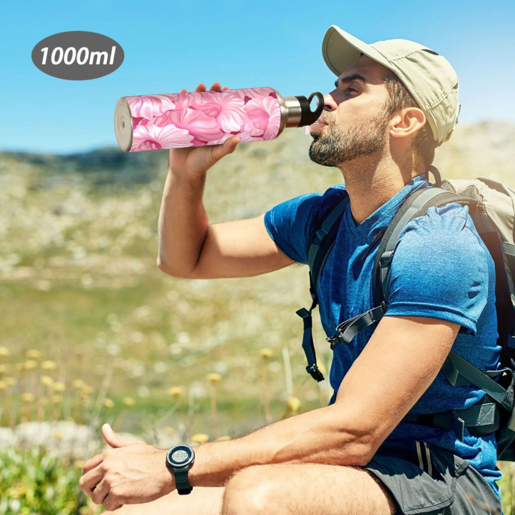 Pink Insulated Stainless Steel Water Bottle with Straw Lid 20 oz N63168