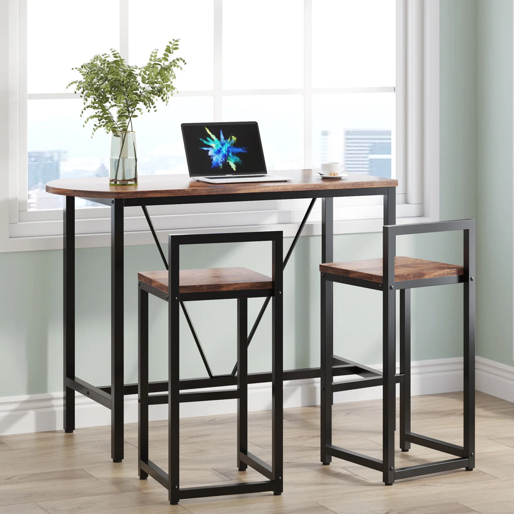 3-Piece Bar Table Set, 39.4 Marble White J9377