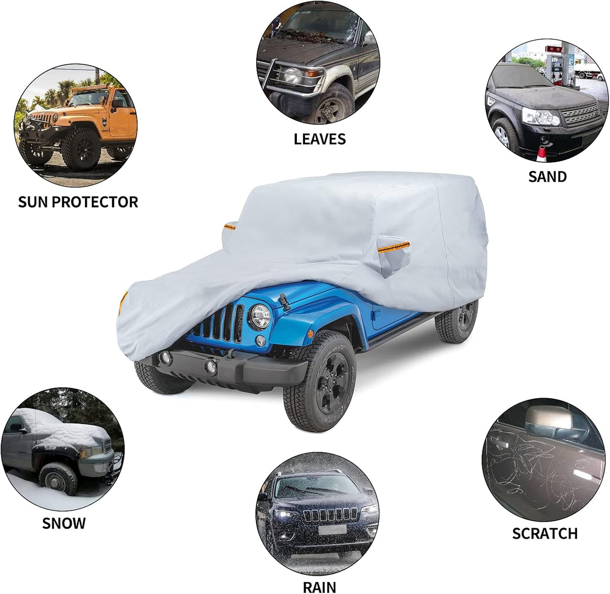 Waterproof Car Cover for Jeep Wrangler JK A6747