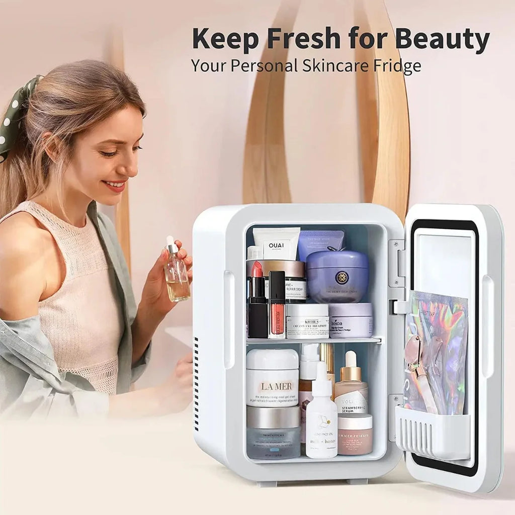 White 8 Liter Portable Cooler and Warmer Mini Refrigerator T592032