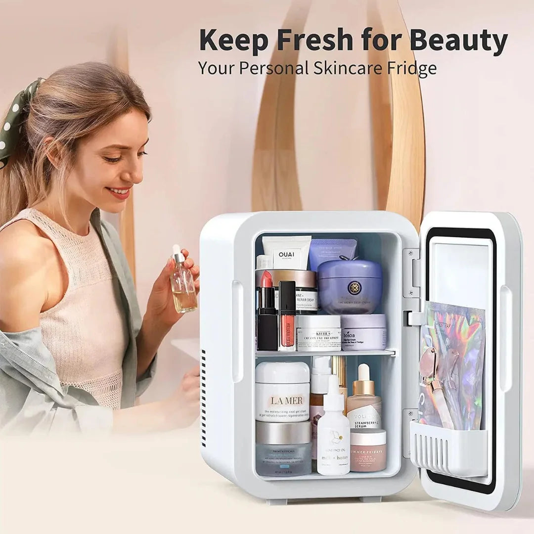 White 8 Liter Portable Cooler and Warmer Mini Refrigerator T592032