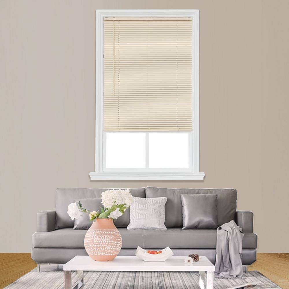 Ivory Cordless Vinyl Mini Blind 71 in. W x 64 in. L F2936