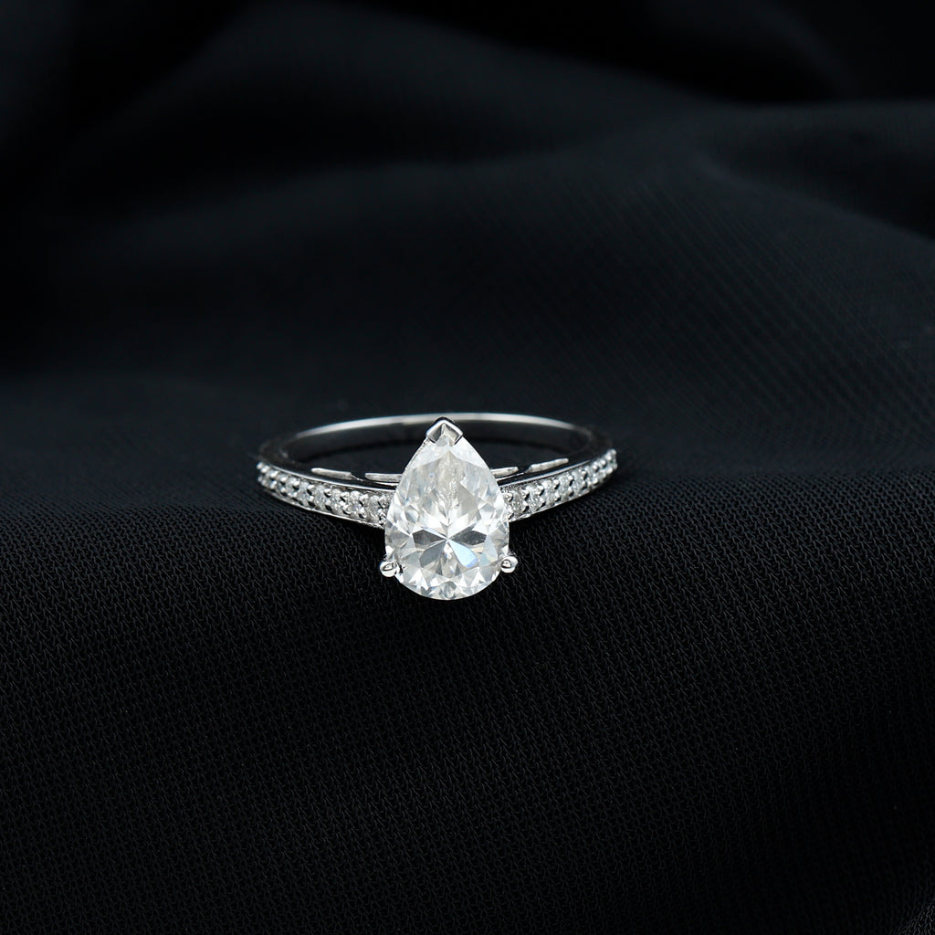 2.75 CT Pear Cut Moissanite Solitaire Engagement Ring, 925 Sterling Silver M484370