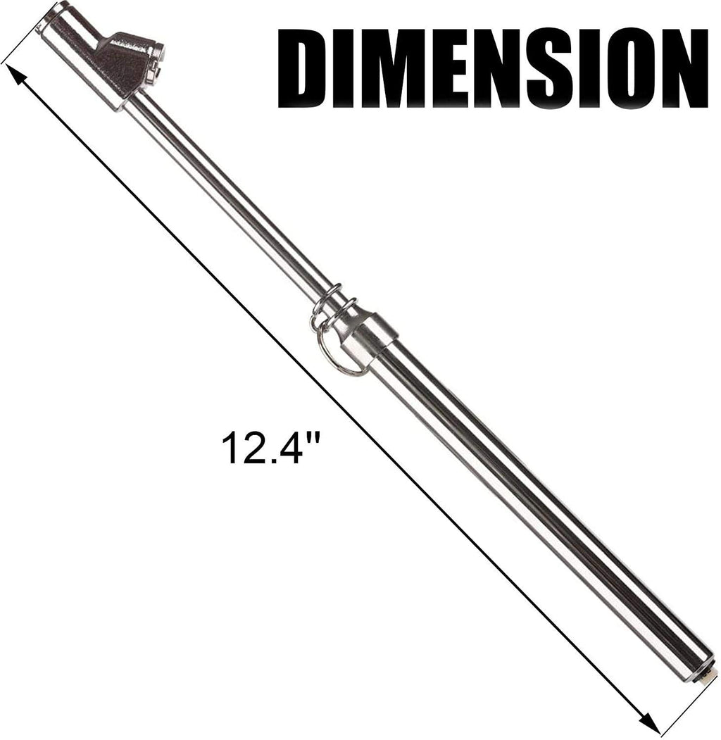 Tire Pressure Gauge 10-150PSI 100-1000KPa Dual Head Chucks Silver (10 Packs) N440