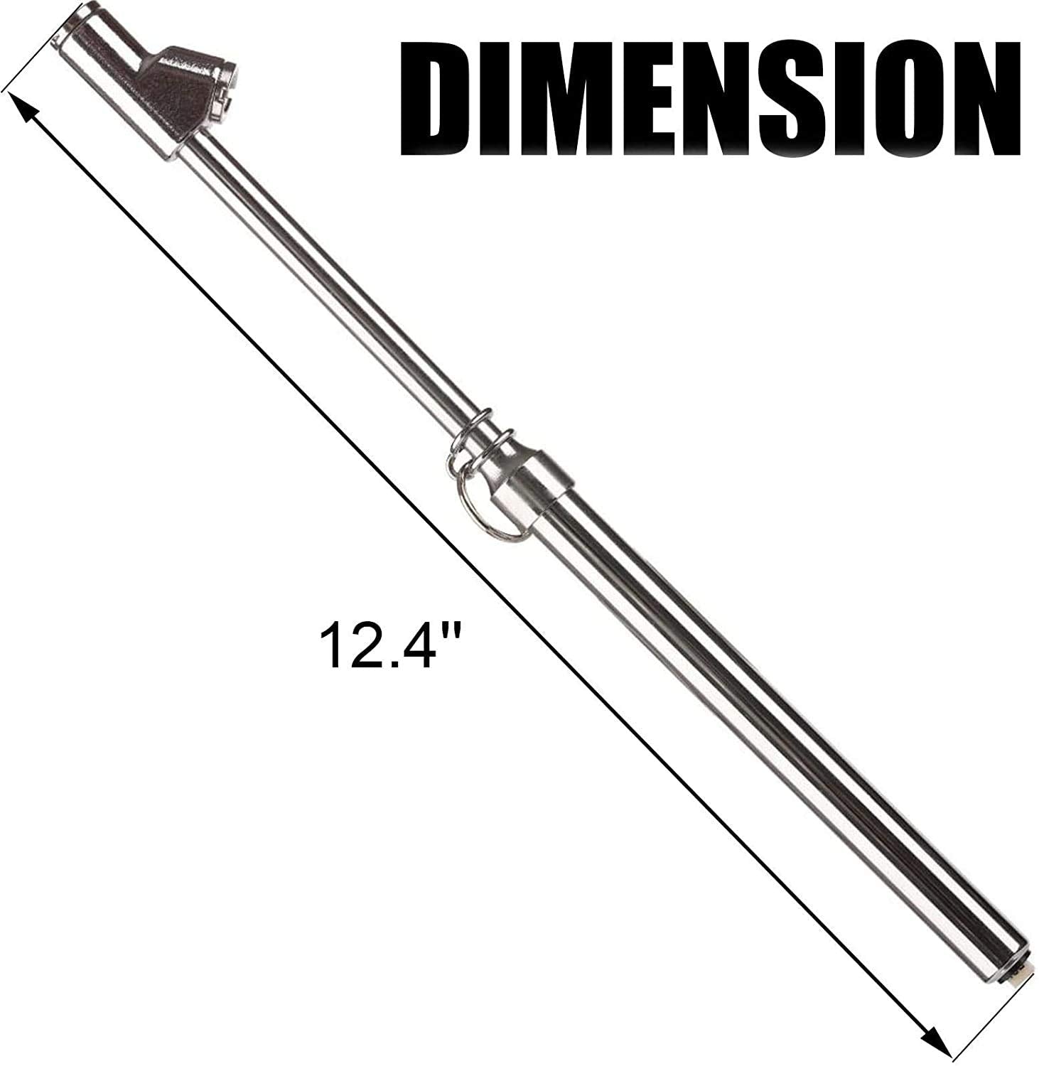 Tire Pressure Gauge 10-150PSI 100-1000KPa Dual Head Chucks Silver (10 Packs) N440