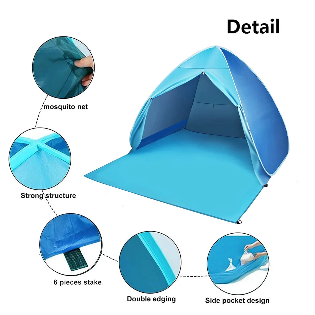 Pop Up Beach Tent with Canopy Carry Bag M591482