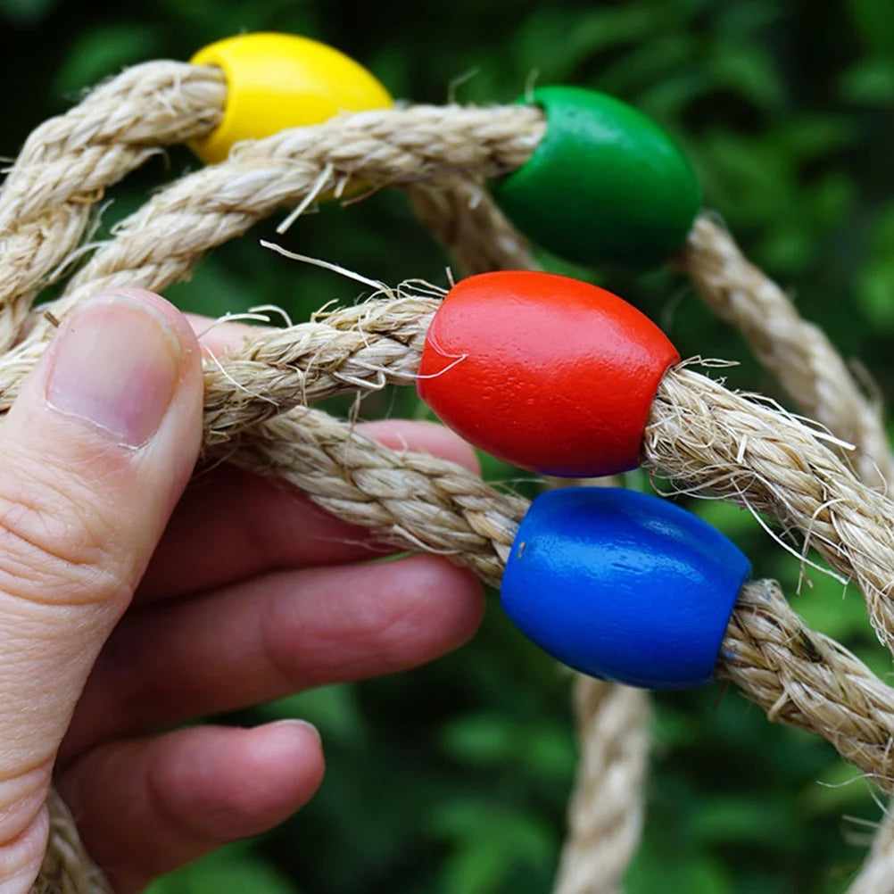 Natural Rope Ring Toss Wooden Toy Beach Toys S676