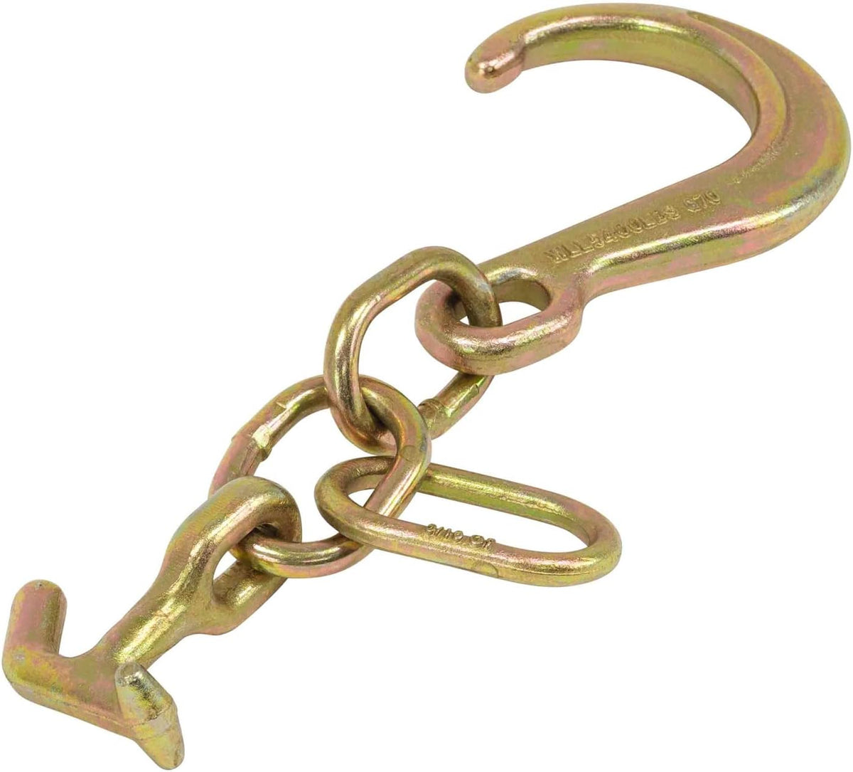 (4 Pack) 8" G70 J Hook with T-J Hooks and Enlarged Link, 5,400 lbs WLL B82367