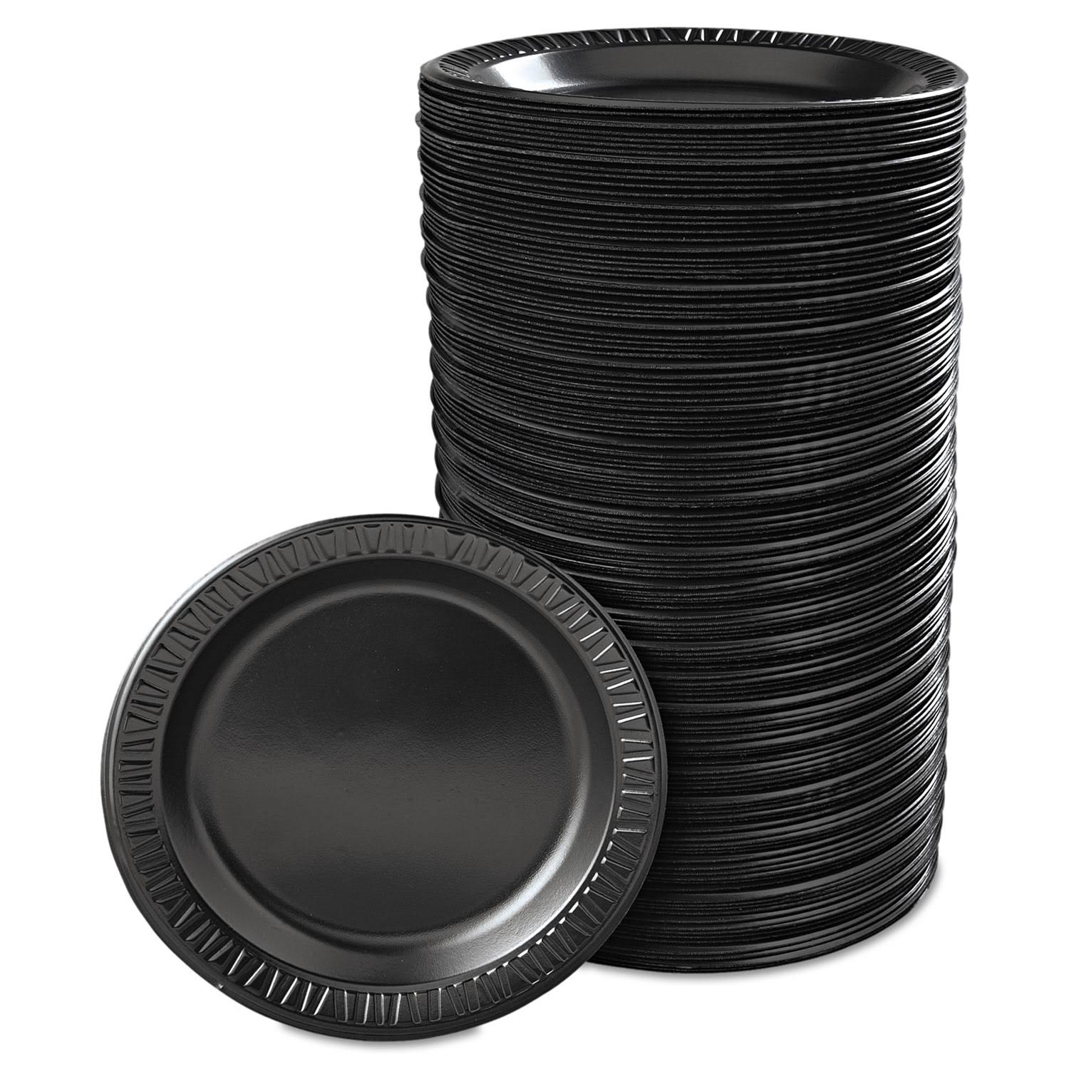 500 Count Black Laminated Foam Plate Z8069