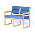 Blue Vinyl Loveseat P396