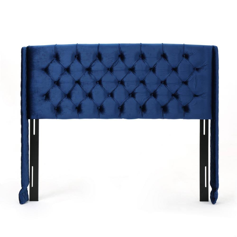 Navy Blue and Black Queen/Full Tufted Headboard R489