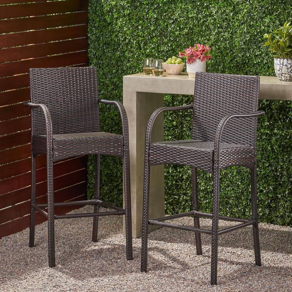 Stackable Wicker Outdoor Bar Stool (2-Pack) V45733
