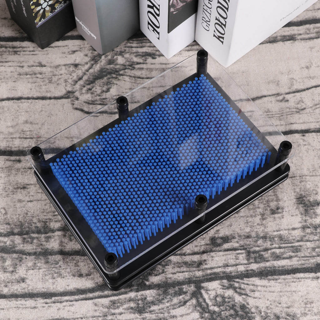 3D Pin Art Toy Plastic Square Handprint Dark Blue G750