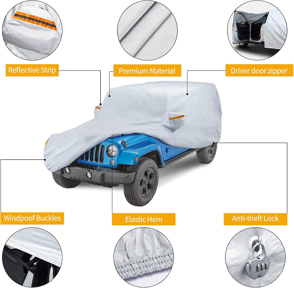 Waterproof Car Cover for Jeep Wrangler JK A6747