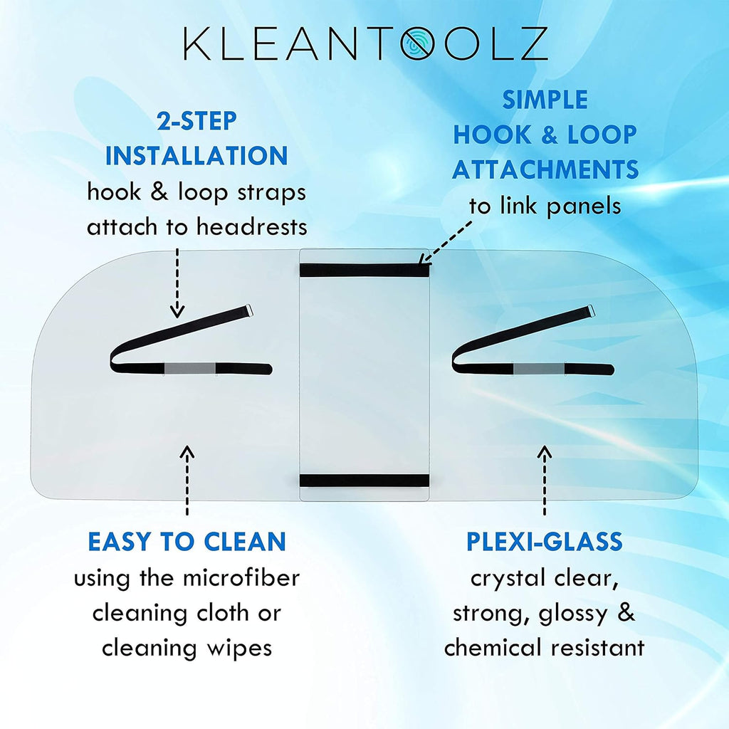 Adjustable Plexiglass Car Sneeze Guard Barrier with Microfiber Cloth W56216