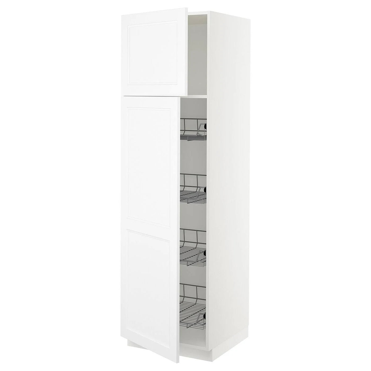 White High Cabinet with Door and Wire Baskets D687319