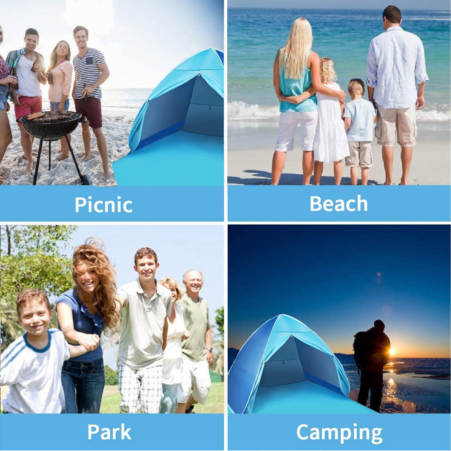 Pop Up Beach Tent with Canopy Carry Bag M591482