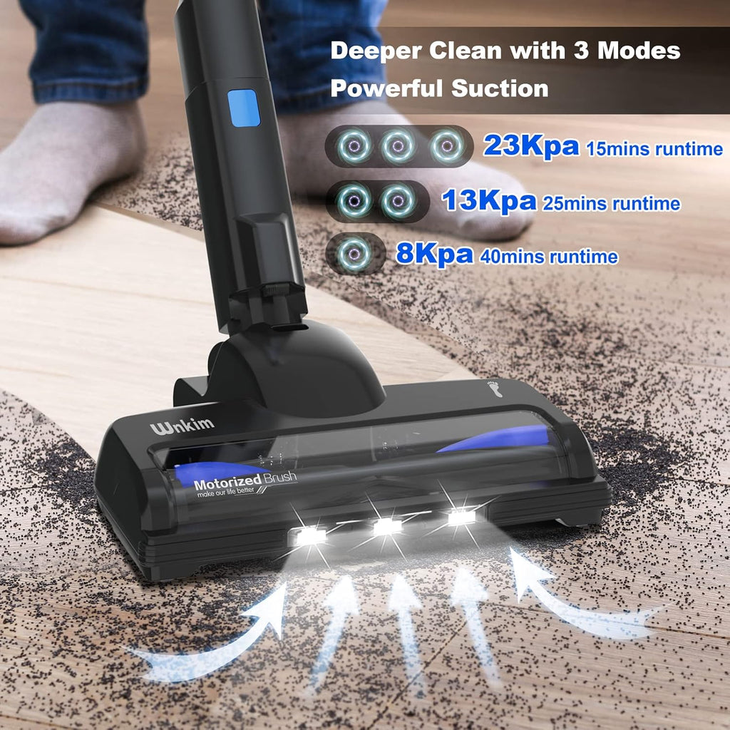 Cordless Stick Vacuum Cleaner with 23Kpa 200W Brushless Motor, 3 Suction Mode, 2200mAh Rechargeable Battery, 6-in-1 Lightweight O21909