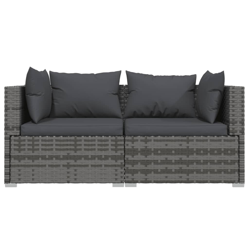 3 Piece Gray Poly Rattan Corner Sofa Set with Cushions X5815