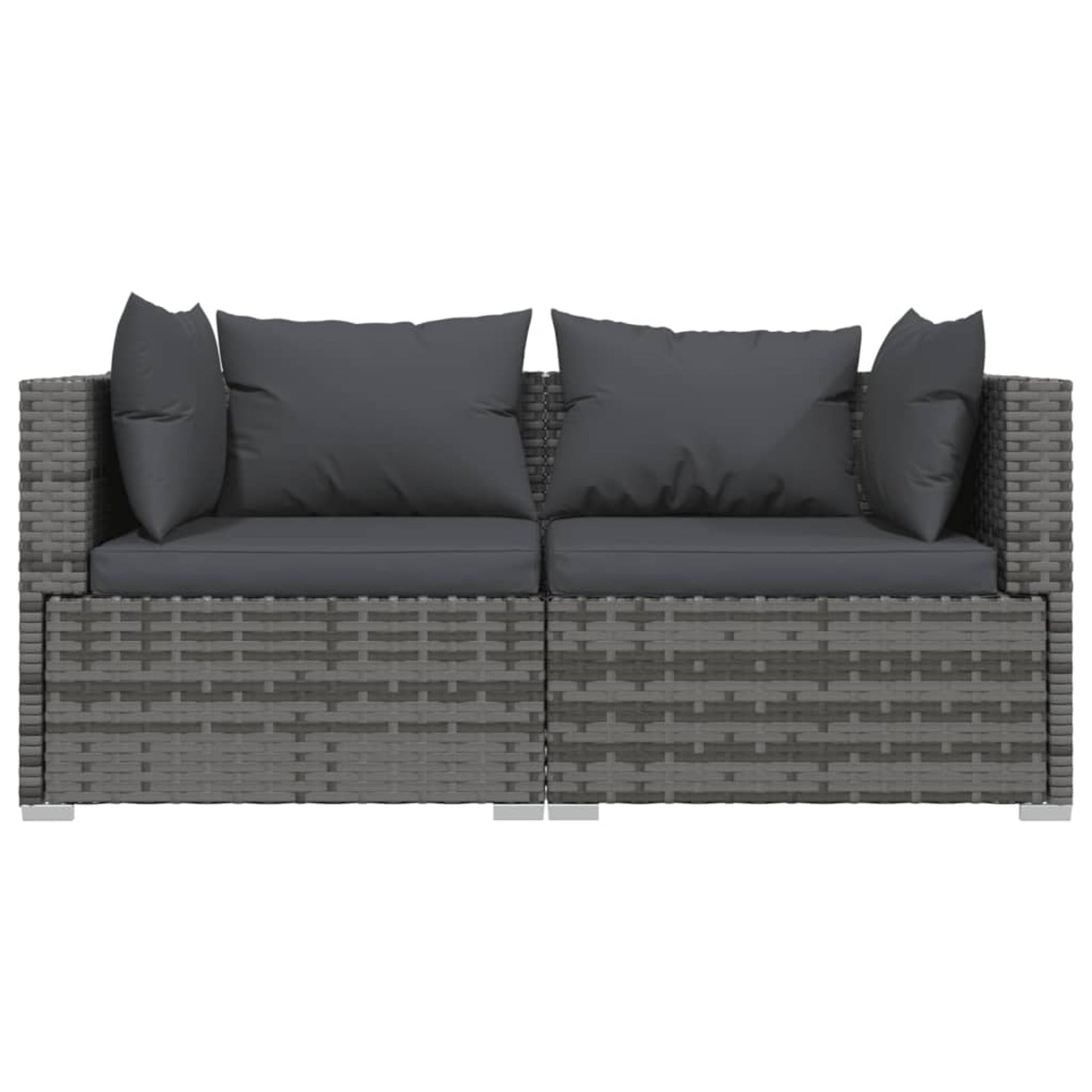 3 Piece Gray Poly Rattan Corner Sofa Set with Cushions X5815