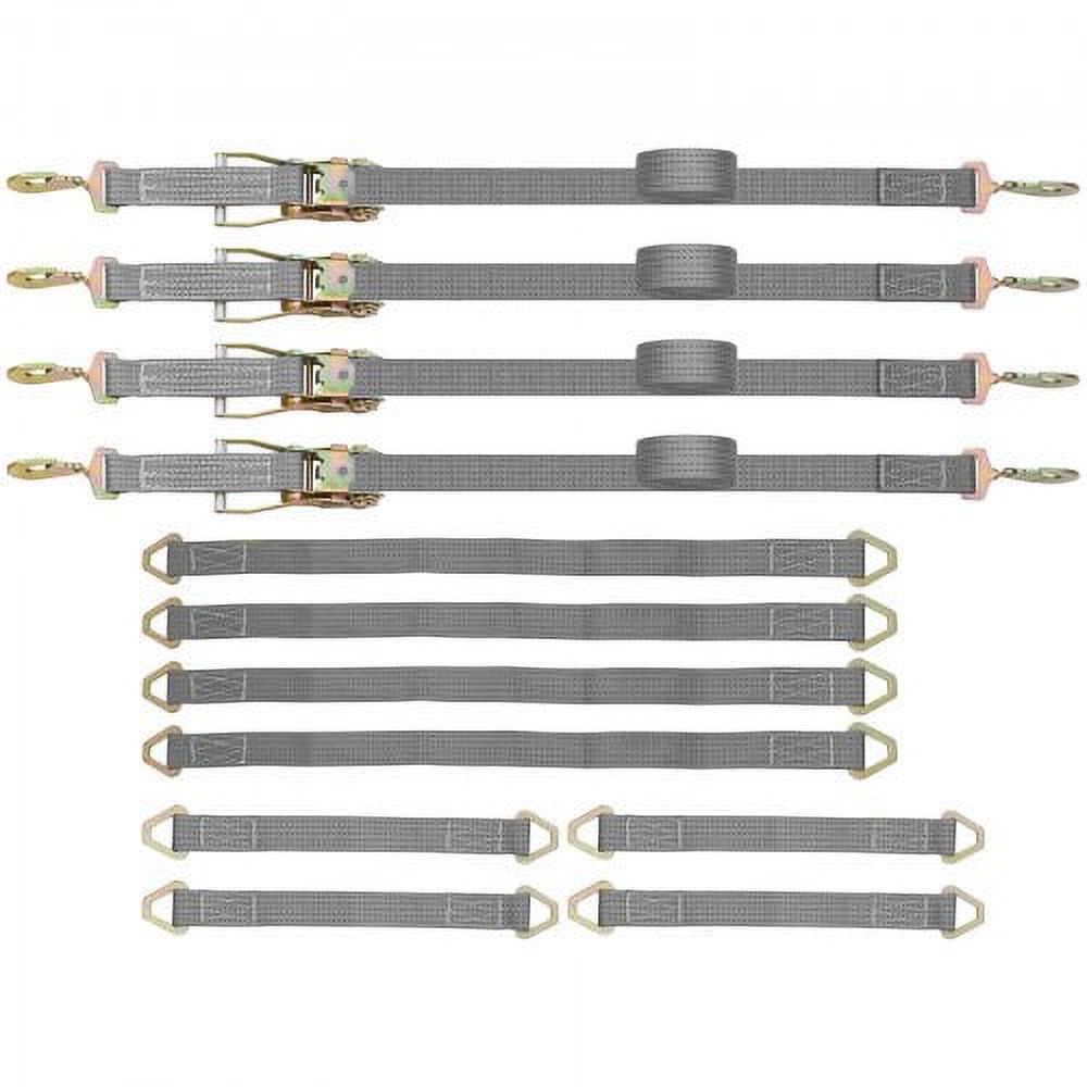Heavy Duty Ratchet Straps with Snap Hooks, 4000 lbs Working Load B595421