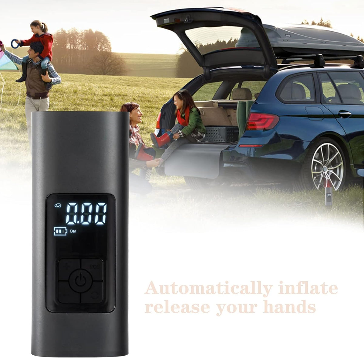 150PSI Portable Wireless Tire Air Inflator with 6000mAh Rechargeable Battery, Pack of 2 M189
