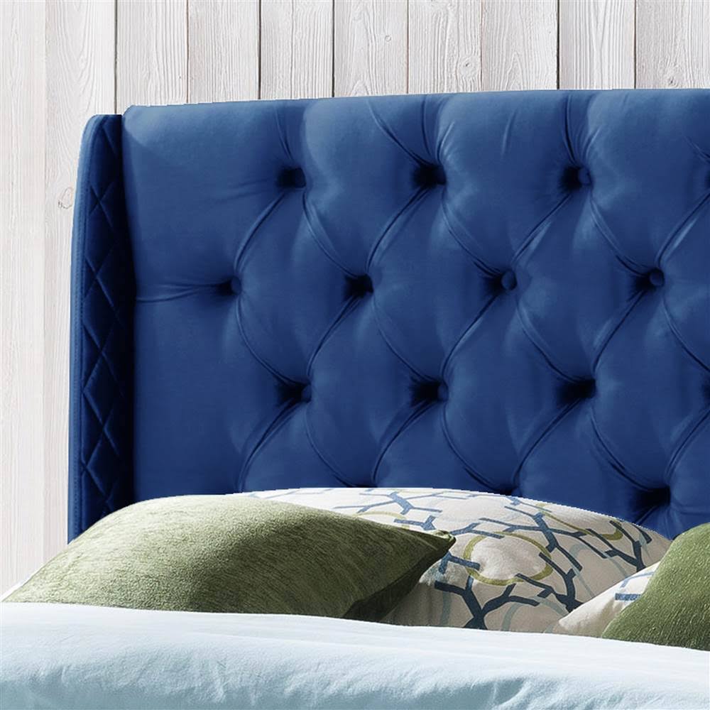 Navy Blue and Black Queen/Full Tufted Headboard R489