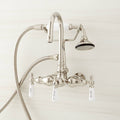 Polished Nickel Gooseneck Tub Faucet with Hand Shower and Wall Couplers K22375