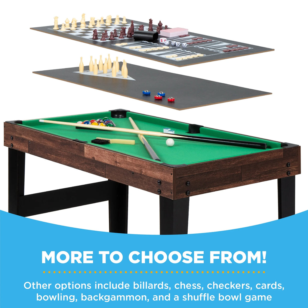 10-in-1 Combo Game Table Set with Hockey, Foosball, Pool, Shuffleboard, Ping Pong S676