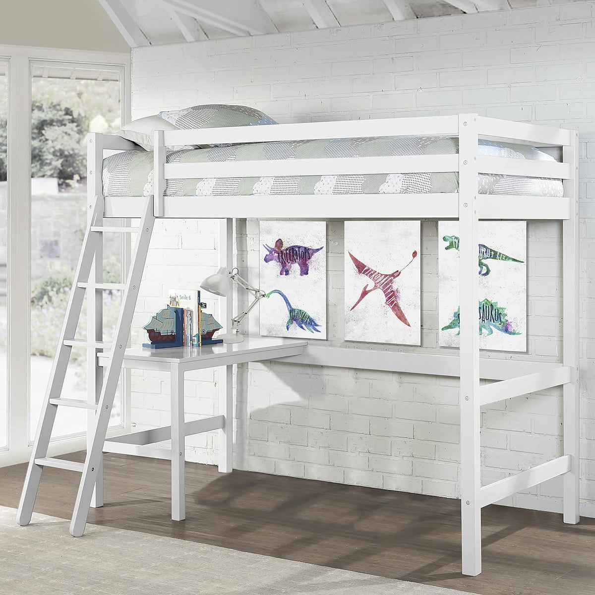 Twin Loft Bed, White L614