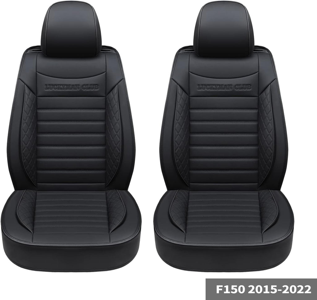 F150 Crew Cab Seat Covers with Faux Leather (Black) Q252322
