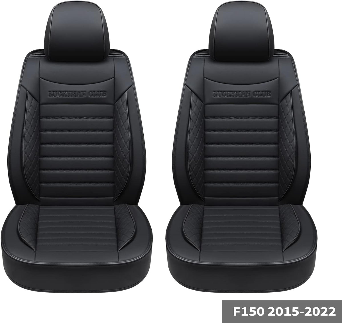 F150 Crew Cab Seat Covers with Faux Leather (Black) Q252322