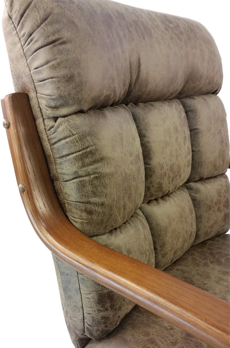 Rawhide Microsuede Swivel Tilt Caster Arm Chair V4816