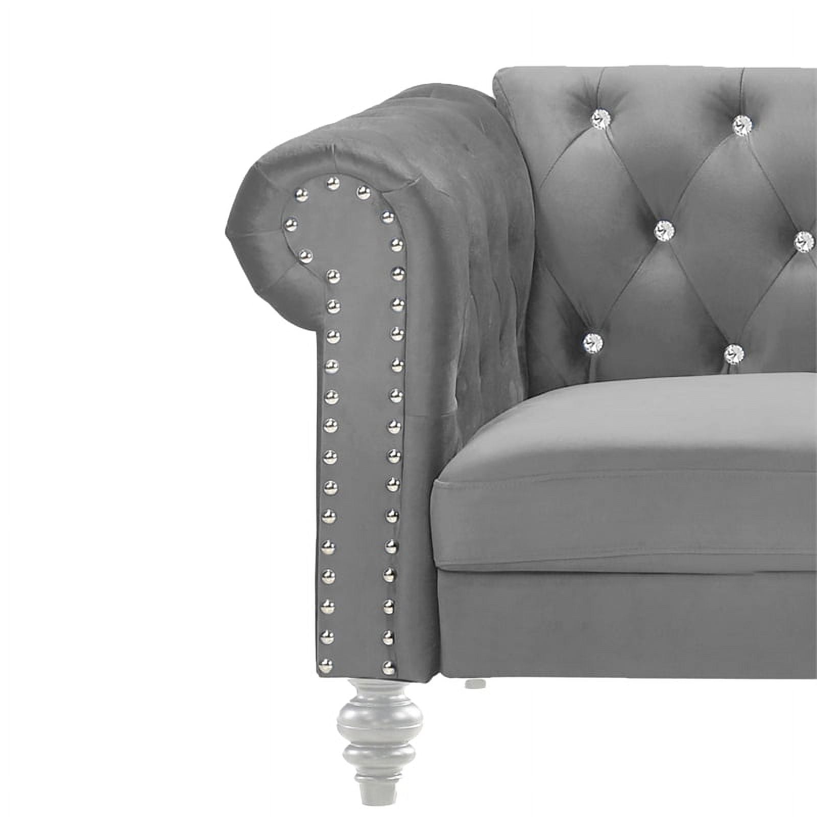 Gray Velvet Fabric Chair T673
