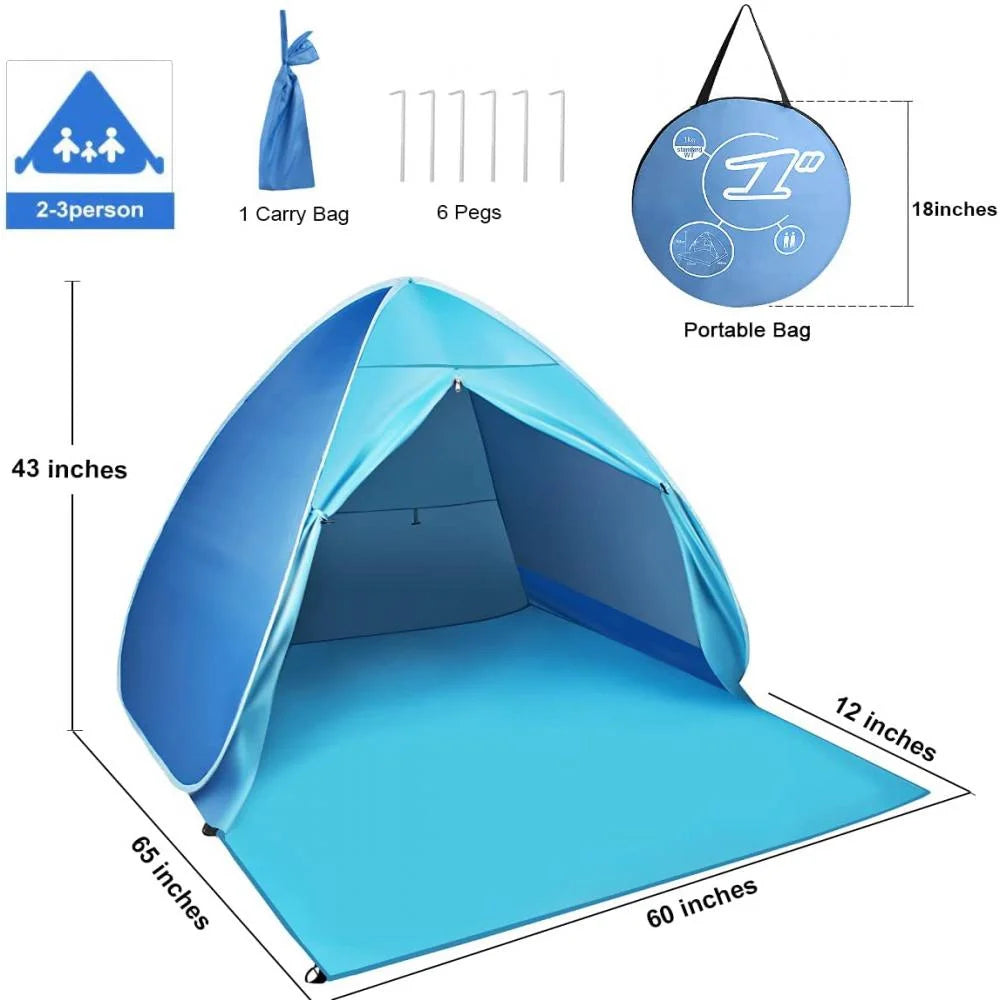 Pop Up Beach Tent with Canopy Carry Bag M591482
