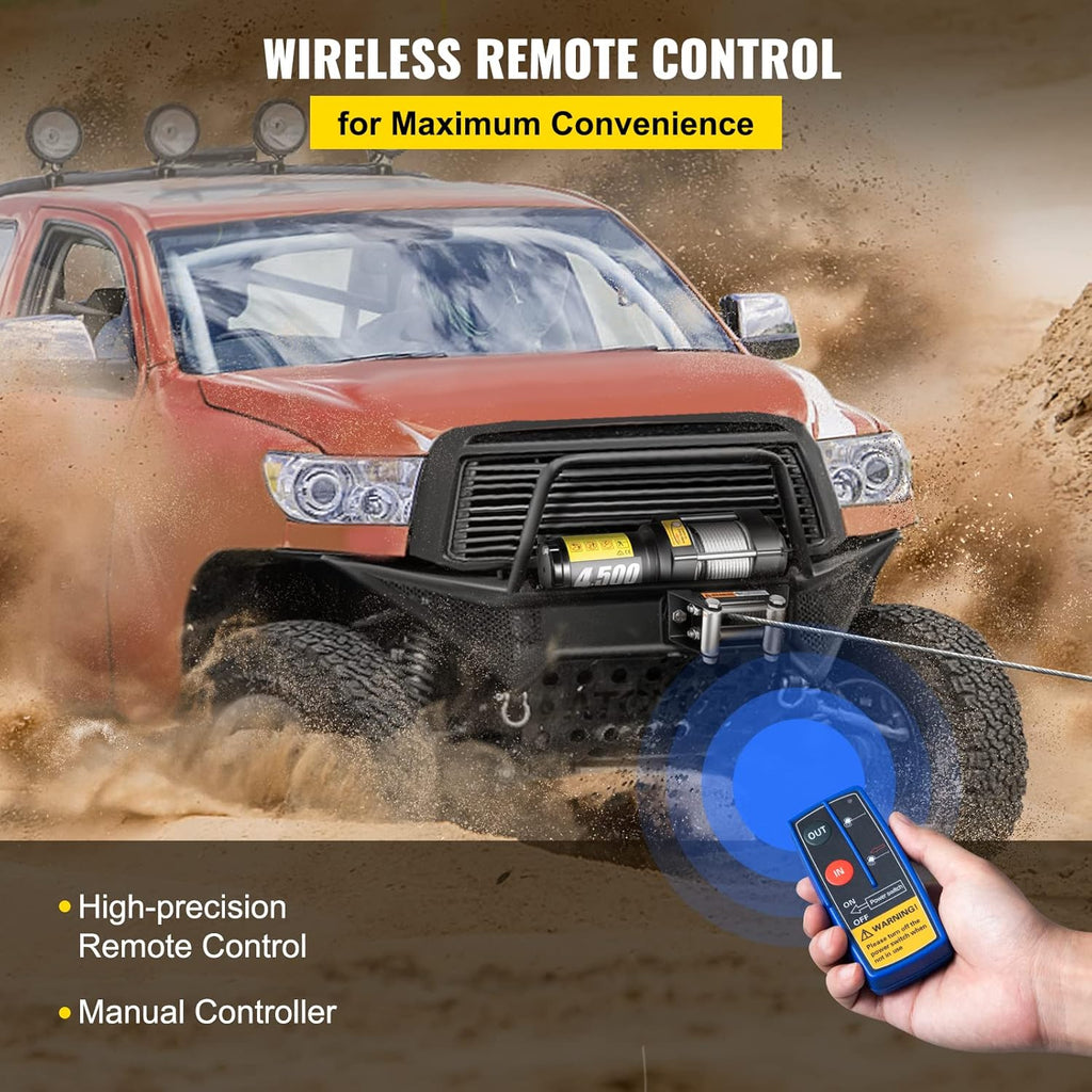 4500lb 12V Electric Winch with Wireless Remote Control Z75541