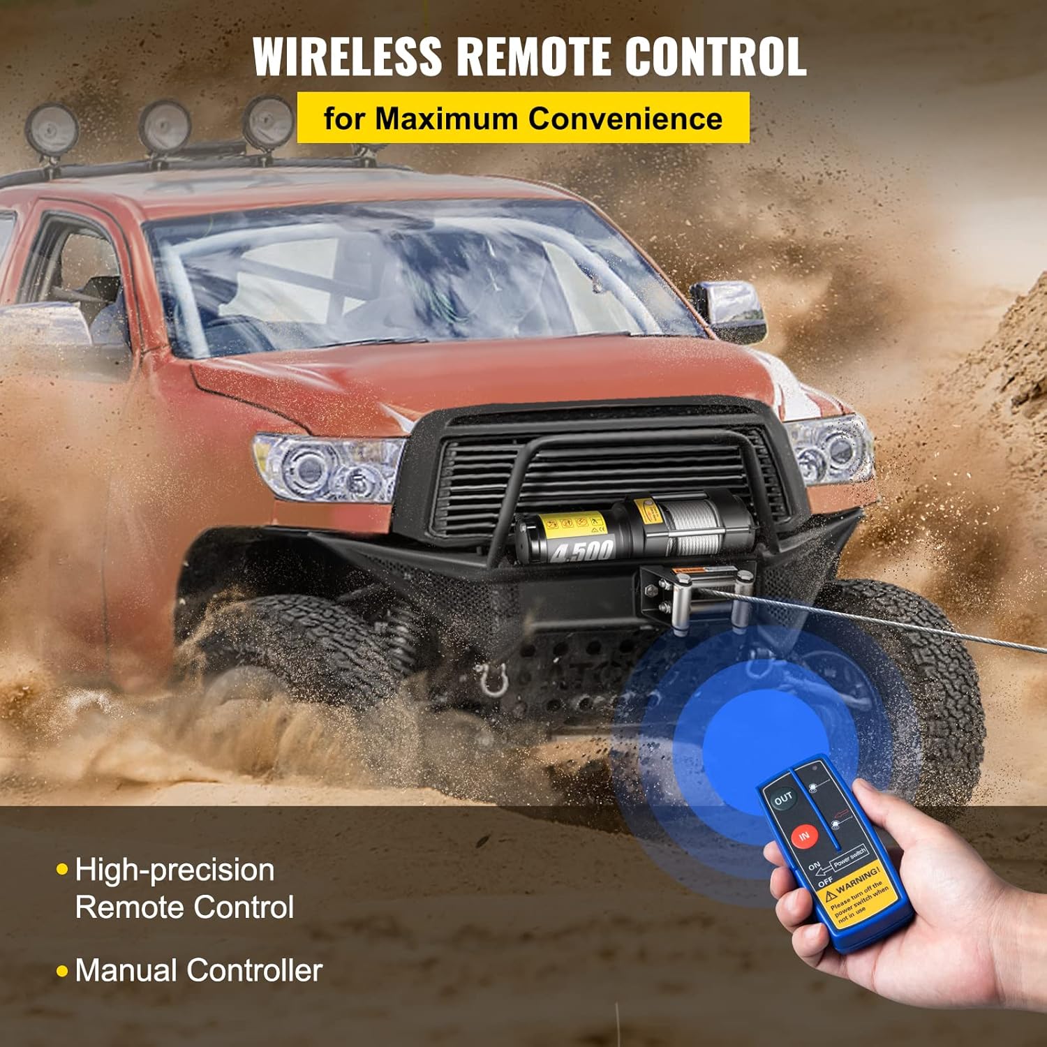4500lb 12V Electric Winch with Wireless Remote Control Z75541